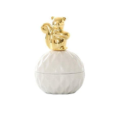 White and Gold Porcelain Jewelry Box Squirrel | Sage & Sill