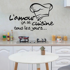 Decoration Quote Love Cooking Vinyl Decals Restaurant Stickers