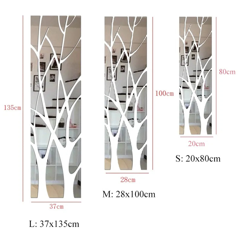 Tree Acrylic Decal 3D Mirror wall sticker