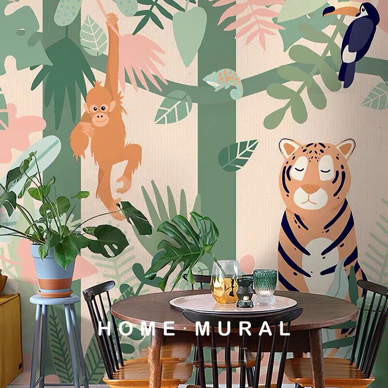 Jungle Animal Friends Wallpaper Mural