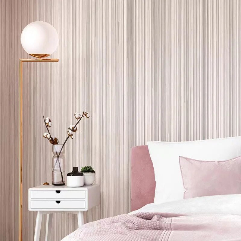 Plain Grey Black Striped Wallpaper