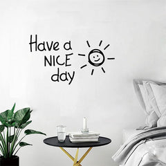 Have a NICE Day Lovely Sun Vinyl Wall Sticker Living Room Bedroom Home Decoration Decals Art English Alphabet Stickers Wallpaper