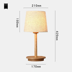 Wood Fabric Shade Table Lamp