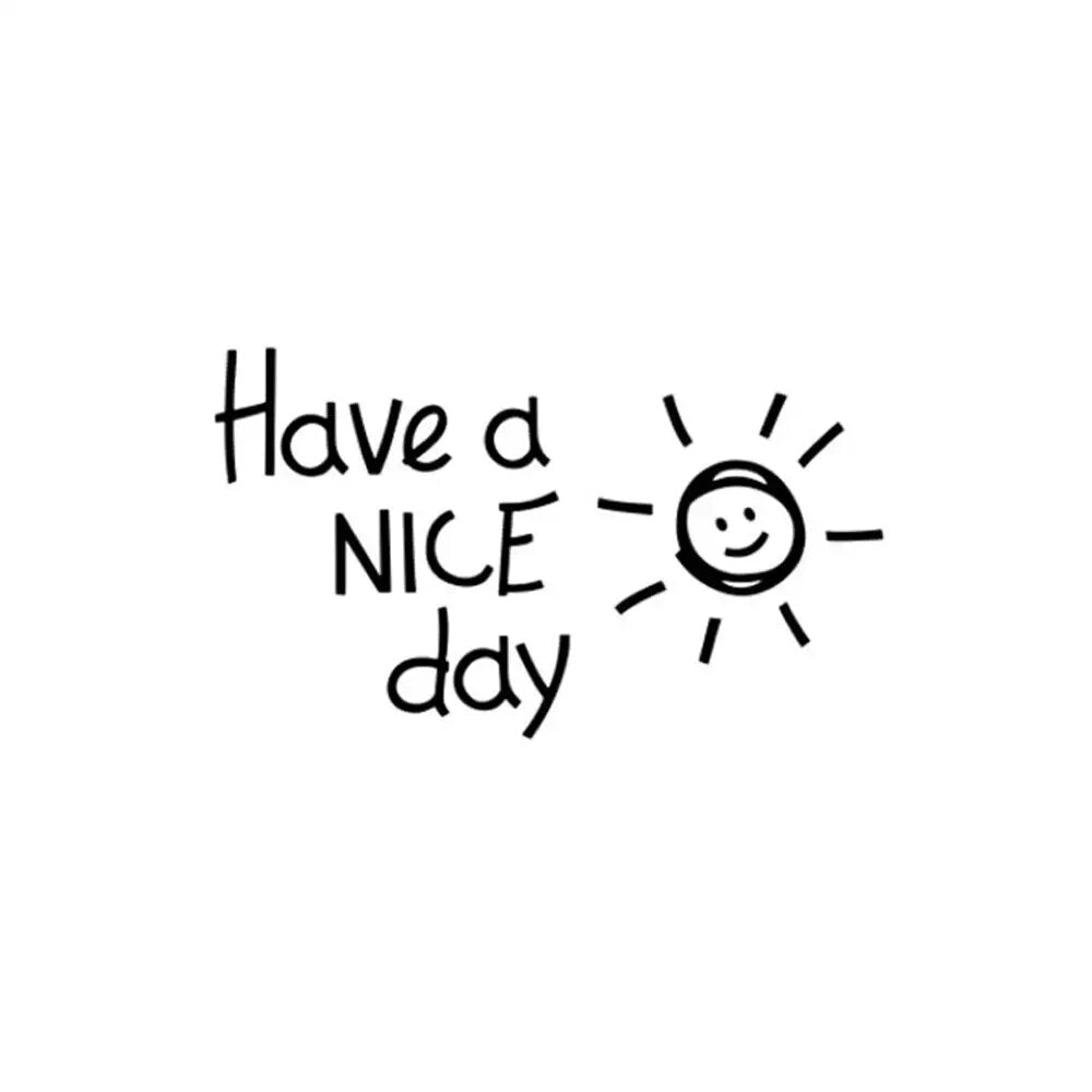 Have a NICE Day Lovely Sun Vinyl Wall Sticker Living Room Bedroom Home Decoration Decals Art English Alphabet Stickers Wallpaper