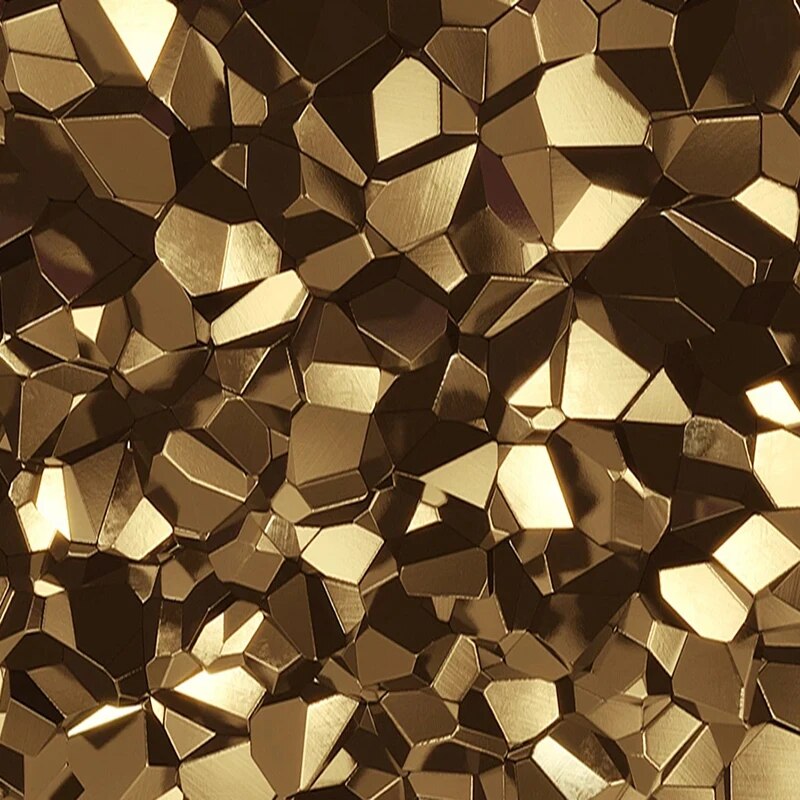 Modern 3D Golden Polygon Geometric Wallpaper