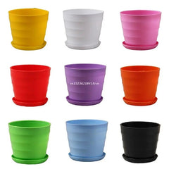 Colorful Mini Plastic Flower Pot Imitation Ceramic Vase