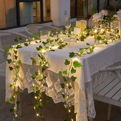 Flower Green Leaf String Lights