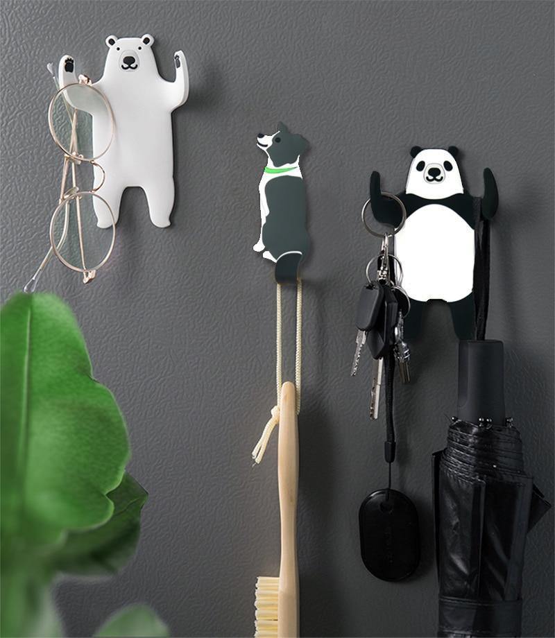 Flexible Adhesive Animal Fridge and Wall Hooks