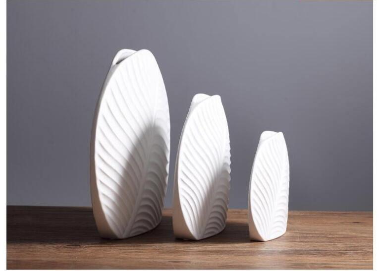 White Leaf Vases