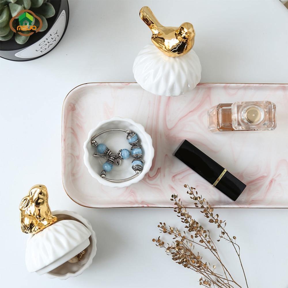 White and Gold Porcelain Jewelry Box