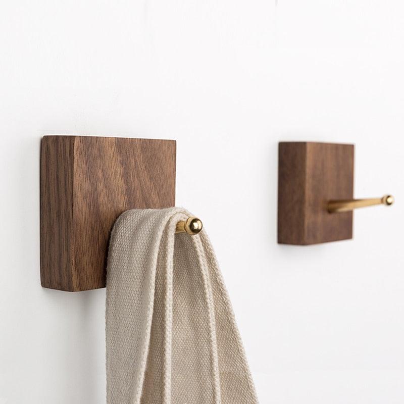 Brass Wall Hanger Hook Walnut Sienna | Sage & Sill