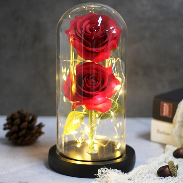 LED Eternal Flower Double Rose