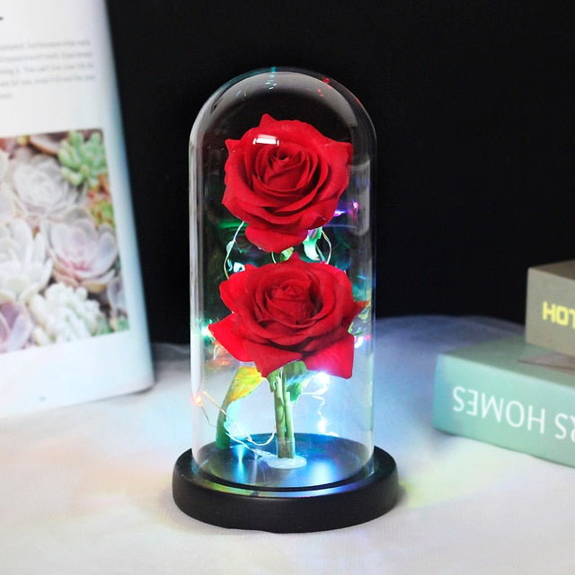 LED Eternal Flower Double Rose