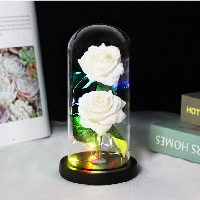 LED Eternal Flower Double Rose