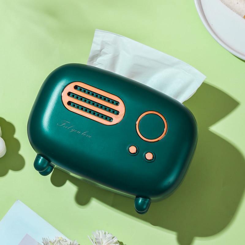 Vintage Radio Tissue Box Cover Teal | Sage & Sill