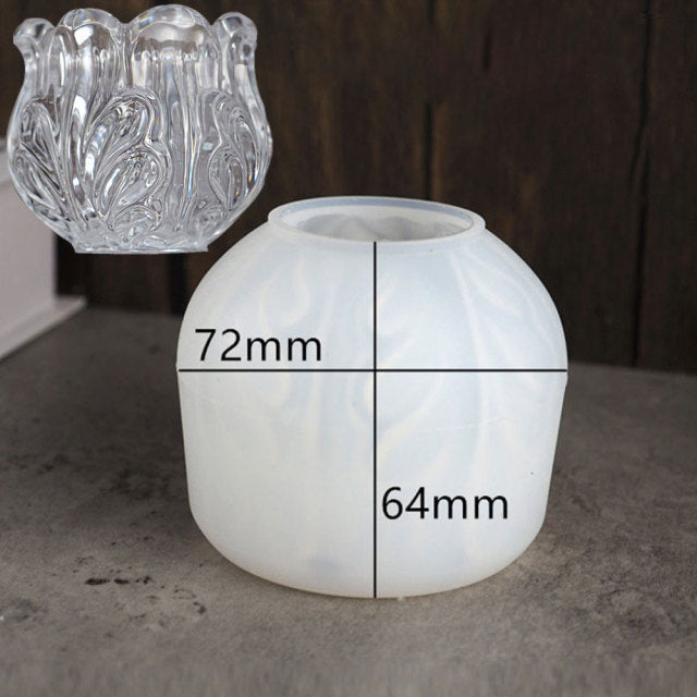 2021 DIY Resin Mold Candle Holder Silicone