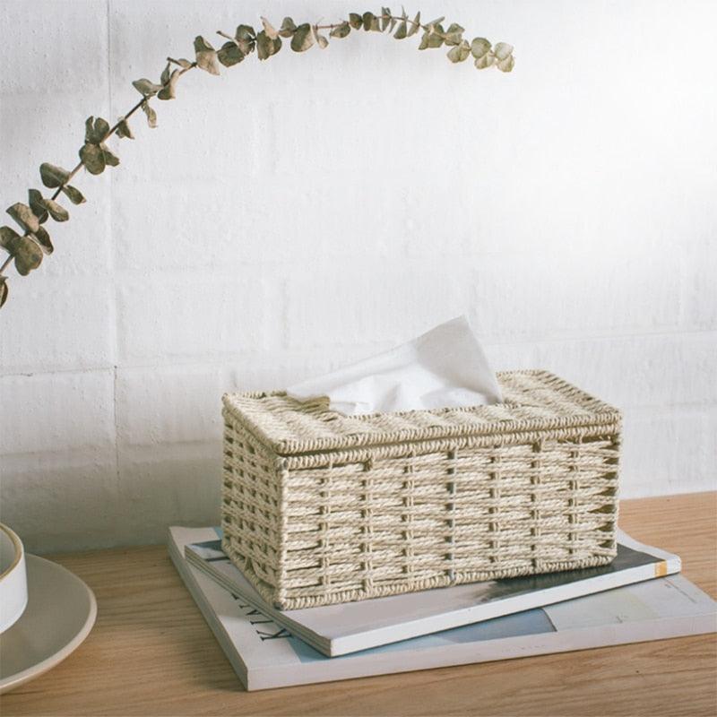 Rattan Tissue Box