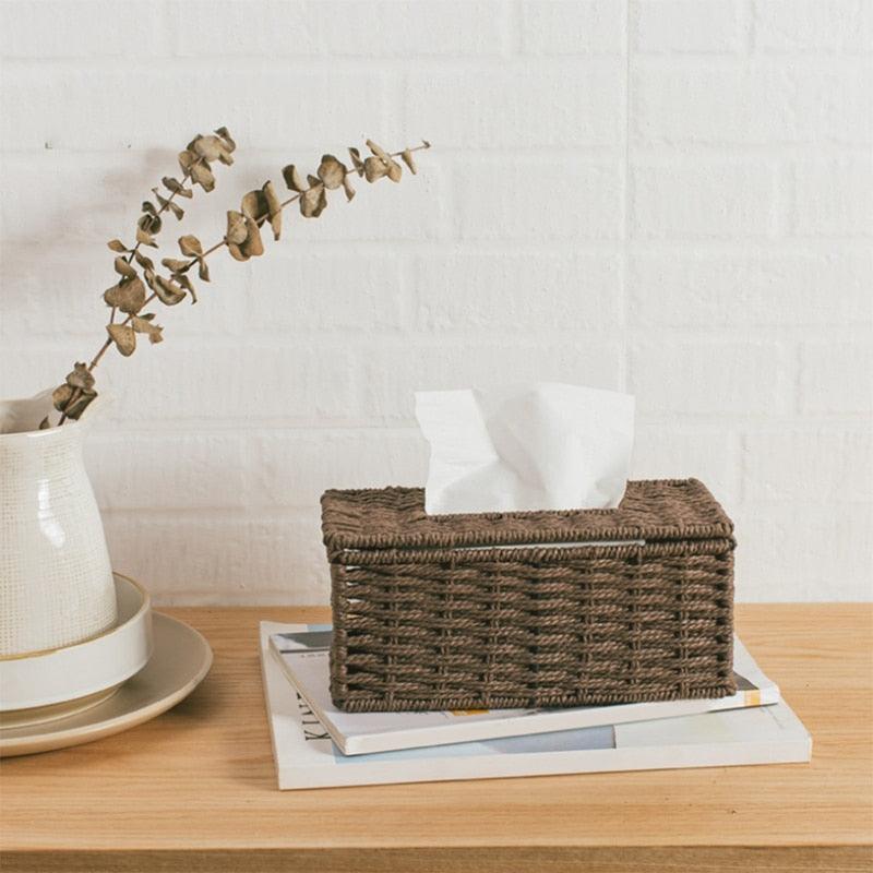 Rattan Tissue Box SaddleBrown | Sage & Sill