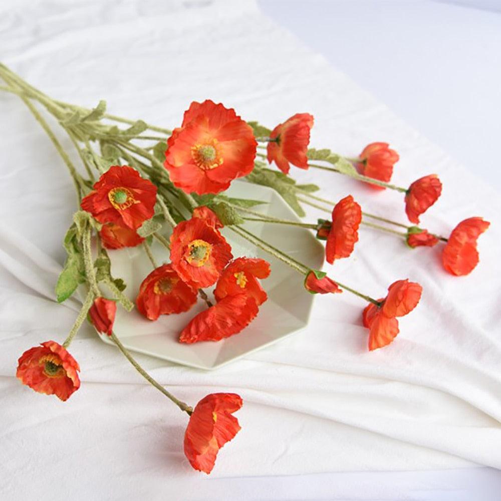 Faux Poppy Flowers OrangeRed / 1 Spray | Sage & Sill