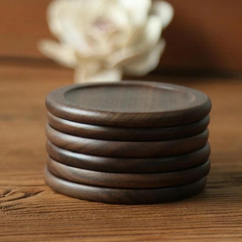 Pine Wood Coasters 6-Piece Set