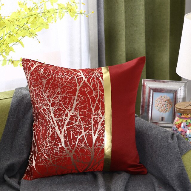 Cushion Cover Nordic Luxury Decorative Home For Sofa Pillowcase Case Seat Car Pillowcase Royal Silk Throw Pillows Covers 45x45CM