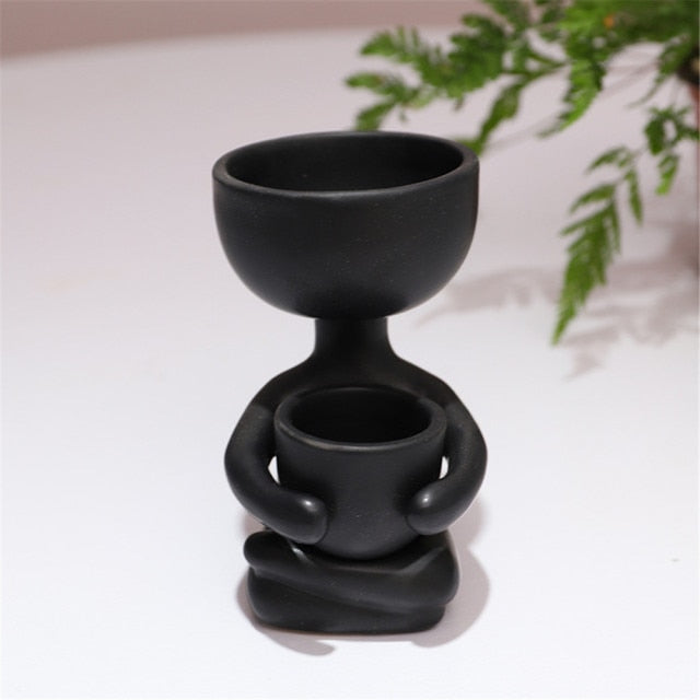 Creative Humanoid Ceramic Flower Pot Vase