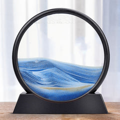 Moving Sand Art Picture Round Glass 3D