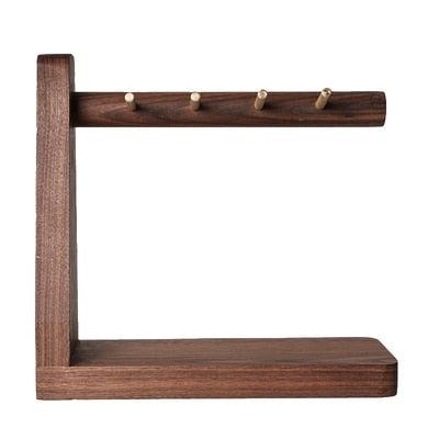 Branched Multi-Key Holder Stand Black Walnut SaddleBrown / Right | Sage & Sill